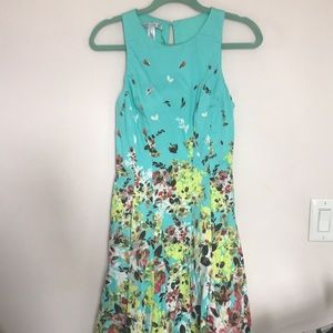 Maggy London Aqua Floral Dress with Pockets